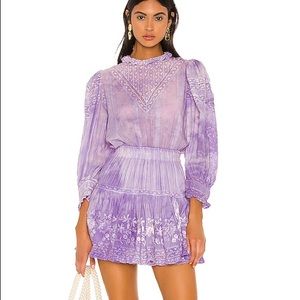 LOVESHACKFANCY VIOLA DRESS IN LAVENDER SZ XS